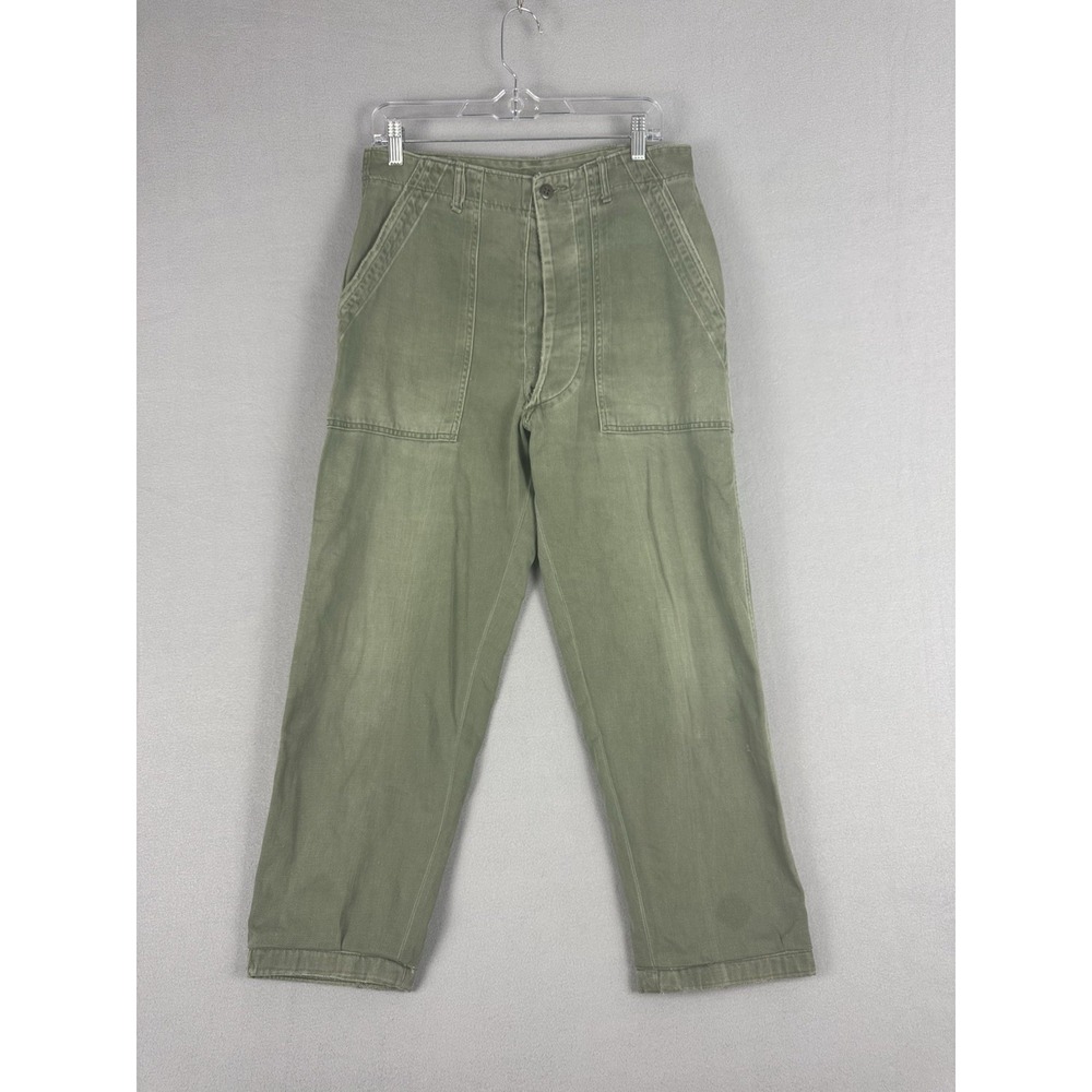 Vintage OG 107 Baker Pants Fatigue Sateen Mens 31x25 Button Fly  70s ALTERED
